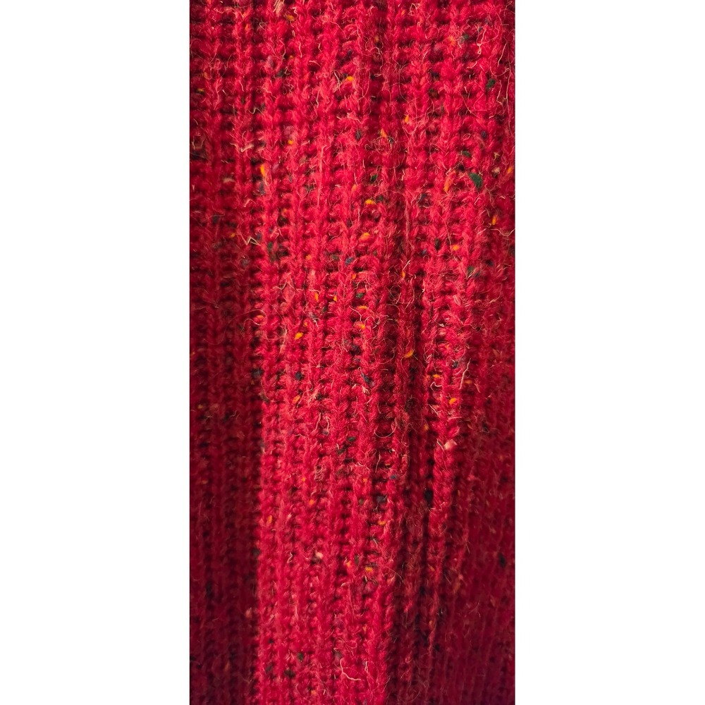 Woolrich Rugged Outdoorwear Sweater XL Holly Red Tweed Wool Blend Oversized - Picture 3 of 6